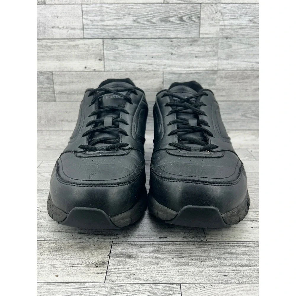 Skechers Work Slip Resistant EH Black‎ Memory Foam Leather Shoes Men US 13